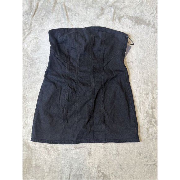 Universal Thread Denim Corset Tube Top Women’s Size Medium Strapless Bustier 12 - Picture 2 of 10